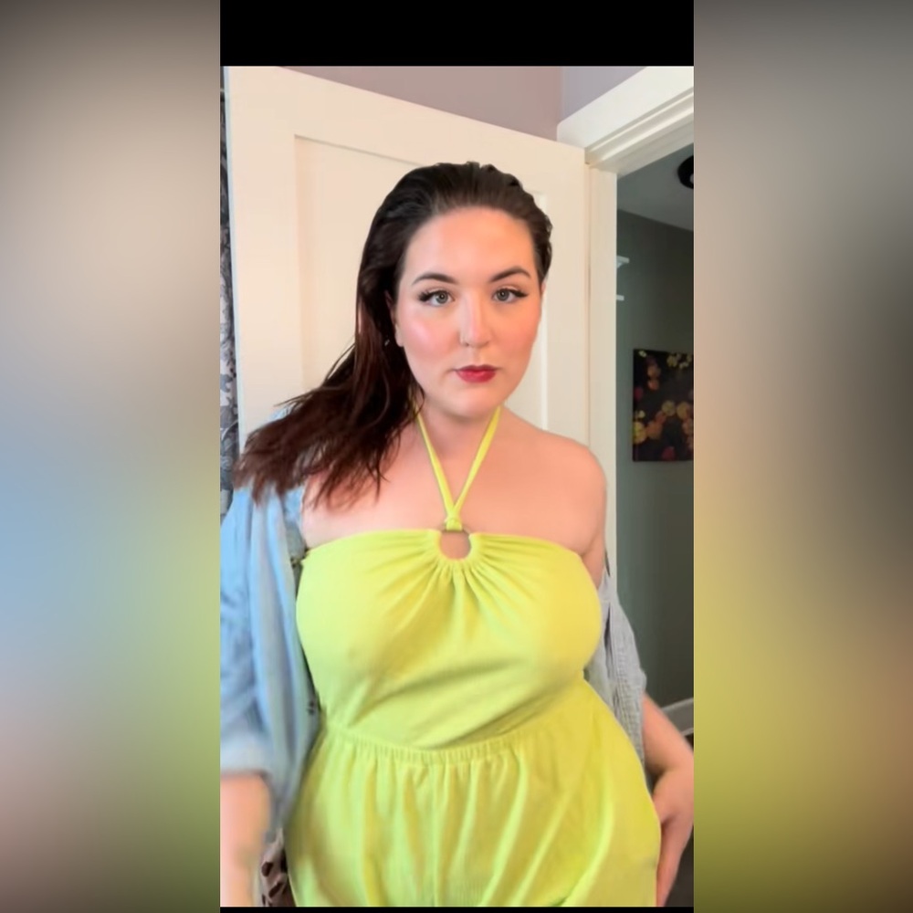 Comfy Lime Green Terrycloth Romper!